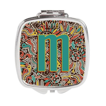 CAROLINES TREASURES Letter M Retro Tribal Alphabet Initial Compact Mirror CJ2013-MSCM